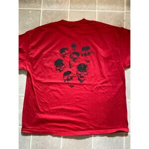 Skulls Red 2-Sides Vintage Hanes Pocket T-Shirt Size 2XL